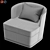 Michael Curvy Backrest Armchair 3D model small image 4