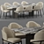 Modern Baron Sea Foam Dining Set 3D model small image 1