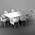 Modern Baron Sea Foam Dining Set 3D model small image 8