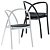 Sleek Ming Aluminum Chair 3D model small image 3