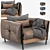 Elegant Leather Armchair 3D model small image 1