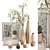 Exquisite Wooden Decor Set with Bouquet 3D model small image 1