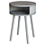 Modern Gray Side Table with Shelf 3D model small image 2