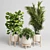 Elegant Wood Vase Collection: 30 Indoor Plants 3D model small image 2