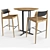 Gloster Whirl Table & Archi Bar Chair Set 3D model small image 1