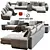 Modern Minotti Daniels Sofa: Exceptional Design for Your Space 3D model small image 1