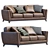 Sleek Volcanic Leather Sofa 3D model small image 1