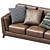 Sleek Volcanic Leather Sofa 3D model small image 2