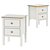 Ashin Bedside Table - 2 Drawer White/Wood 3D model small image 18
