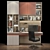 Elegant Cabinet Furniture Set 3D model small image 1