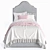 MIA Bed: Elegant Upholstered Twin Bed with Pewter Nailheads 3D model small image 3