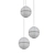 Ice Sphere Pendant Light, 3 Lamps 3D model small image 2