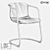 Modern Leather and Metal Chair 3D model small image 2