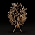 Italian Crystal & Bronze Willow Lamp 3D model small image 2