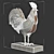 Metal Rooster Sculpture for Home Decoration 3D model small image 3
