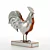 Metal Rooster Sculpture for Home Decoration 3D model small image 6