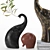 Enchanting Elephant Figurines: Exquisite Decor for Any Space 3D model small image 2