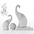 Enchanting Elephant Figurines: Exquisite Decor for Any Space 3D model small image 5