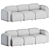 Sleek 3-Seater Swell Sofa 3D model small image 3