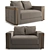 Luxurious Fendi Casa Montgomery Loveseat 3D model small image 1