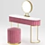 Marble Base Pink Dressing Table 3D model small image 2