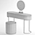 Marble Base Pink Dressing Table 3D model small image 3