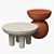 Earthen Unity: Clay Side Tables 3D model small image 1