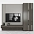 Modern TV Wall Unit with 65" Inch TV 3D model small image 1