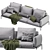 Compact Romeo Sofa Set 3D model small image 1