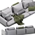 Compact Romeo Sofa Set 3D model small image 2