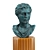 Antique Roman Emperor Bust with Pedestal 3D model small image 2
