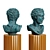 Antique Roman Emperor Bust with Pedestal 3D model small image 3