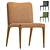 Luxury Estancia Leather Cara Dining Chair 3D model small image 1