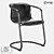 Sleek Metal Leather Chair 3D model small image 1