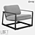 Elegant Metal & Fabric Armchair | LoftDesigne 3D model small image 1