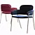 Elegant Velvet Metal Chair 3D model small image 2