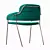 Elegant Velvet Metal Chair 3D model small image 3