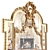 Antique Gold/Black Louis XVI Mirror 3D model small image 3