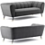 Luxurious Beaumont Velvet Sofa by Meridian Furniture 3D model small image 3