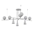 Modern Pendant Chandelier with SIKREA MIKADO/S Balls 3D model small image 2