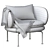 Modern La Cividina Soave Armchair 3D model small image 5