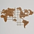 World Map Wooden Wall Panel 3D model small image 3