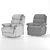 Modern Comfort Recliner Sofa 3D model small image 4
