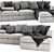 Meridiani Louis Small Modular Sofa: Versatile Design, Premium Comfort 3D model small image 2