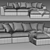 Meridiani Louis Small Modular Sofa: Versatile Design, Premium Comfort 3D model small image 4