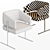 Scandinavian Style Cowhide Dining Chair 3D model small image 2