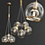 Contemporary Brass and Glass Pendant Lights 3D model small image 1