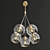 Contemporary Brass and Glass Pendant Lights 3D model small image 2