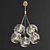 Contemporary Brass and Glass Pendant Lights 3D model small image 3