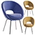 Modern Blue Dining Chair 3D model small image 1